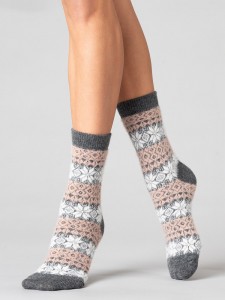 Giulia WS3 WOOL 2304 теплые носки из шерсти со снежинками