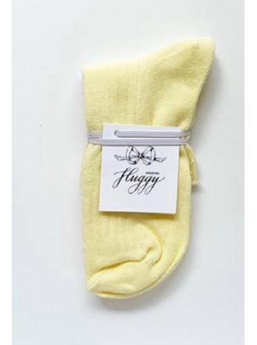 Huggy носки детские в рубчик (лапша) из хлопка желтые